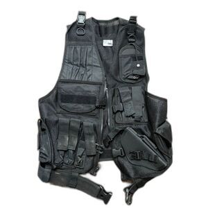First Class Tactical Duty Vest Size XL W/ Holster Pouches Security Black